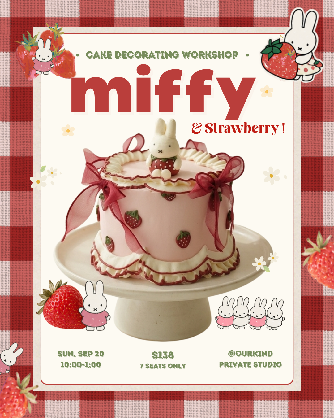 Miffy Strawberry Cake Workshop (Sep 20)